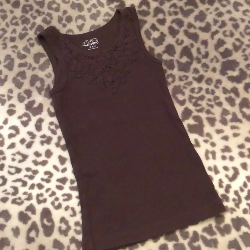 Children’s Place Brown Crochet Ribbed Fitted Tank Top Size Small 5/6